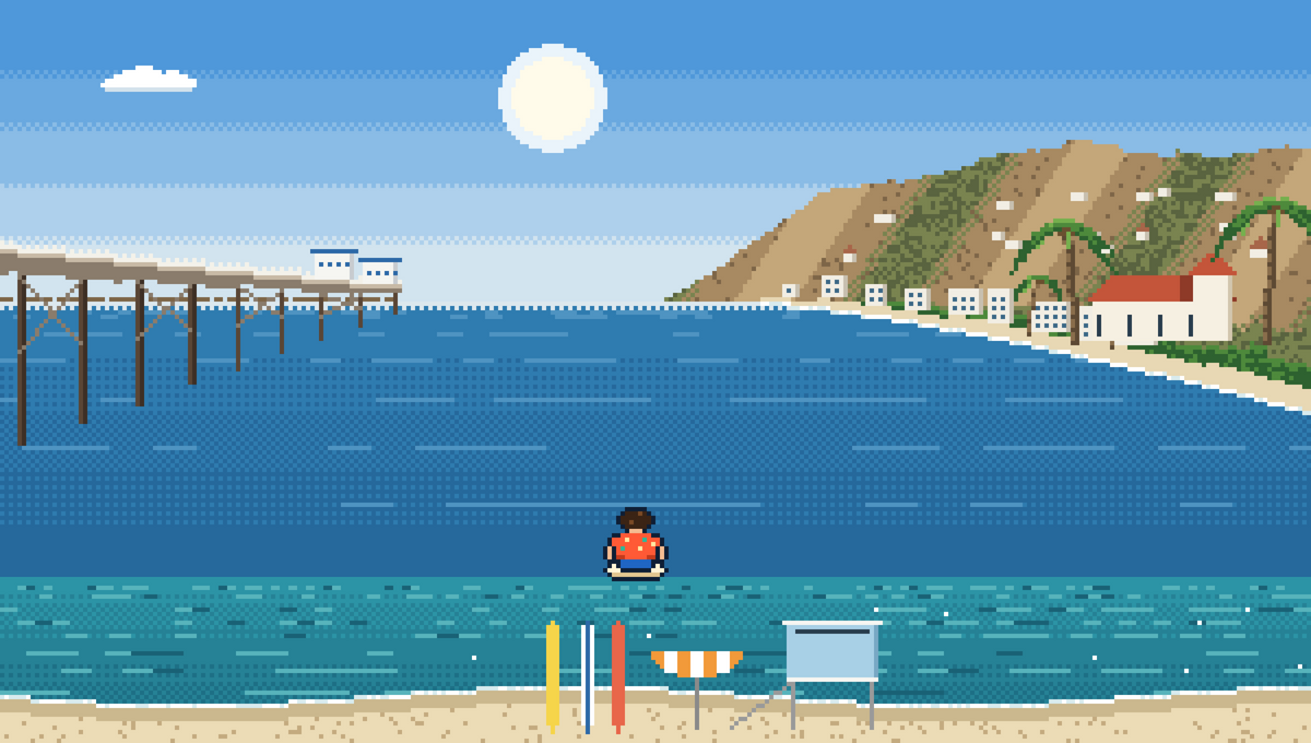 The Malibu Pixel Point design, in pixel art