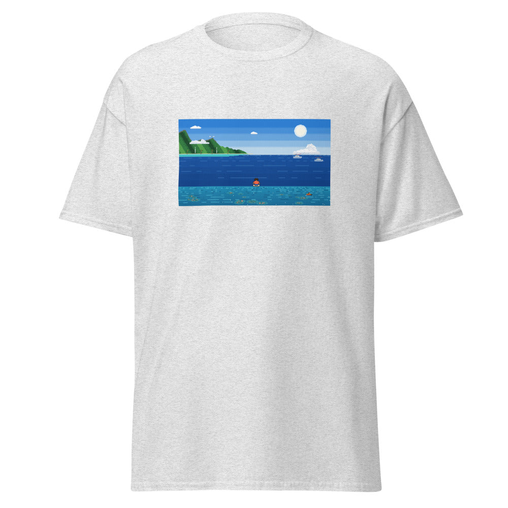 Teahupo'o Pixel Lagoon Tee, Ash, front