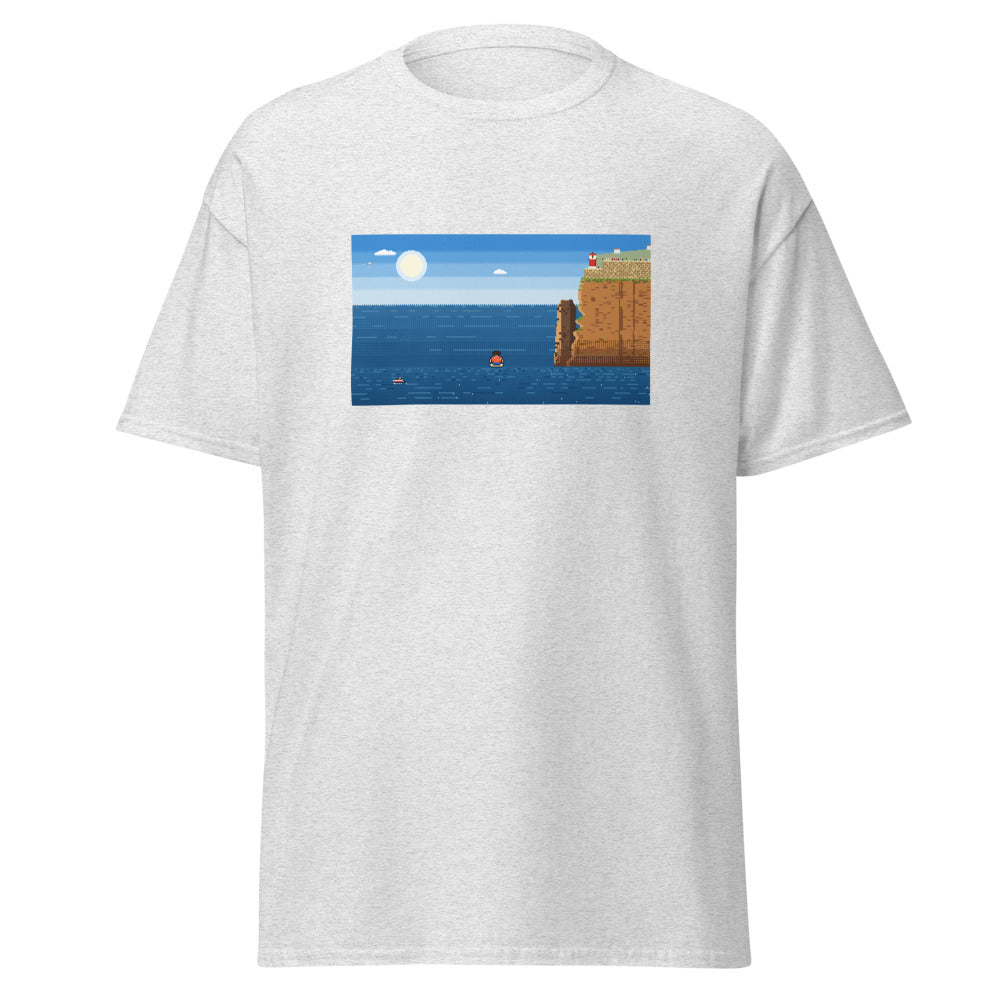 Nazaré Pixel Lighthouse Tee, Ash, front