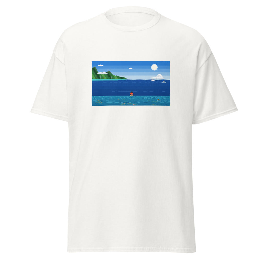 Teahupo'o Pixel Lagoon Tee, White, front