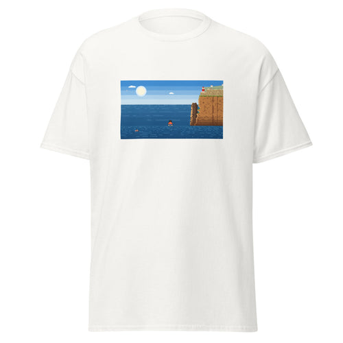 Nazaré Pixel Lighthouse Tee, White, front